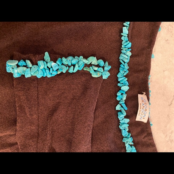Georgina Brandolini shirt with turquoise beads! - Picture 4 of 6
